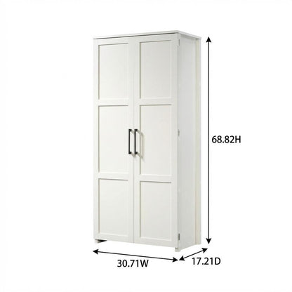 White Finish Storage Cabinet With Spacious Interior And Modern Design