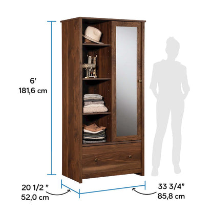 River Ranch Wardrobe Cabinet in Grand Walnut Finish