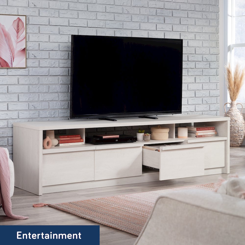 Harvey Park Large TV Credenza, for TV's up to 86", Alabaster Oak Finish