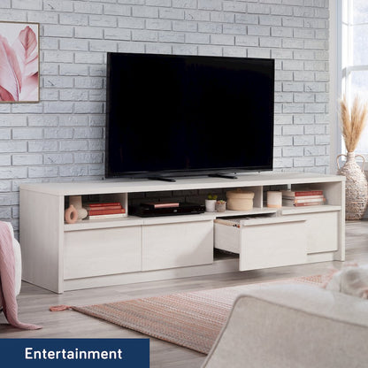 Harvey Park Large TV Credenza, for TV's up to 86", Alabaster Oak Finish