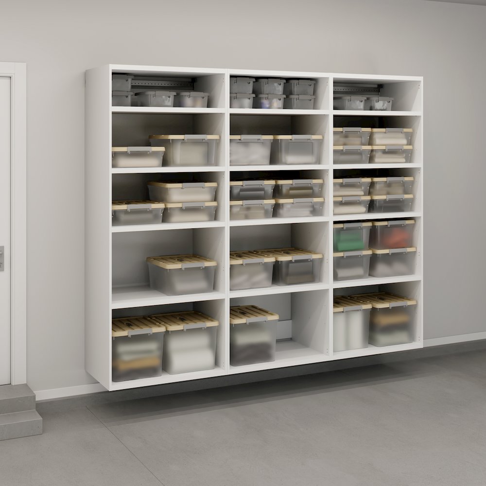 GarageCore 3 Deep Cabinets, White Finish