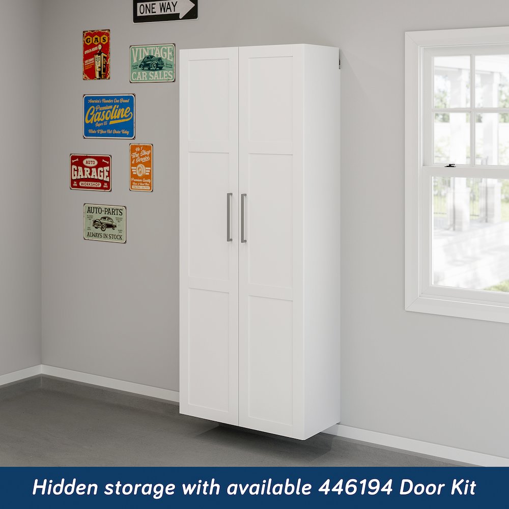 GarageCore 83" hx15 d Shelves, White Finish