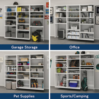 GarageCore 3 Deep Cabinets, White Finish
