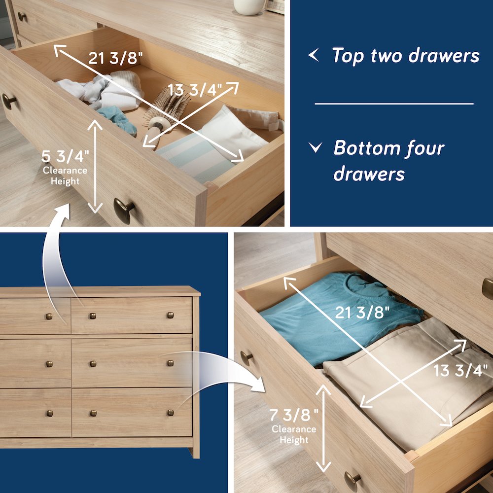 River Ranch 6-Drawer Bedroom Dresser, Harvest Walnut Finish