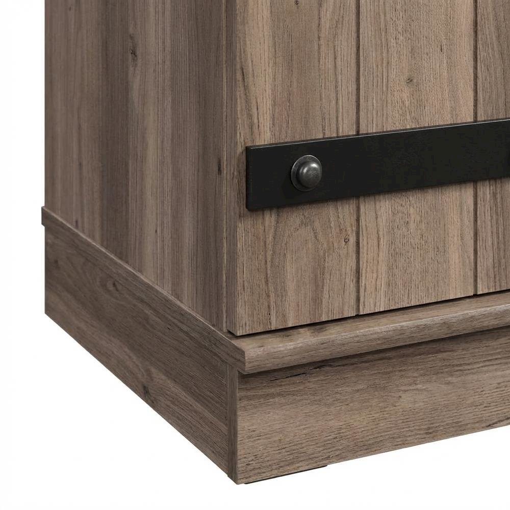 Storage Cabinet With Salt Oak Finish And Spacious Interior For Home Or Office