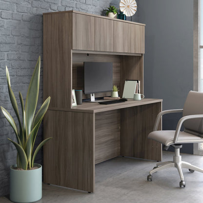Affirm 60" Desk & 60" Hutch, Hudson Elm Finish