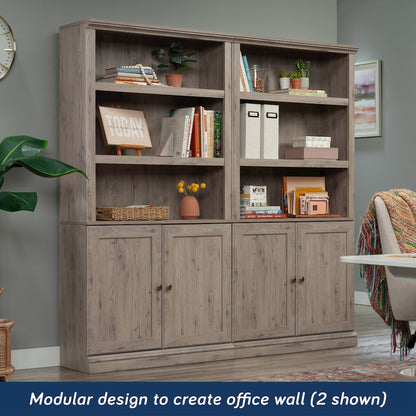 5-Shelf/Book Shelf 2-Door Bookcase, Laurel Oak Finish