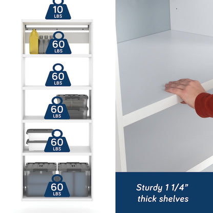 GarageCore 3 Deep Cabinets, White Finish