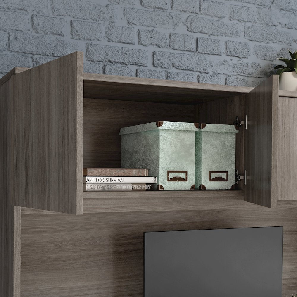 Affirm 60" Desk & 60" Hutch, Hudson Elm Finish