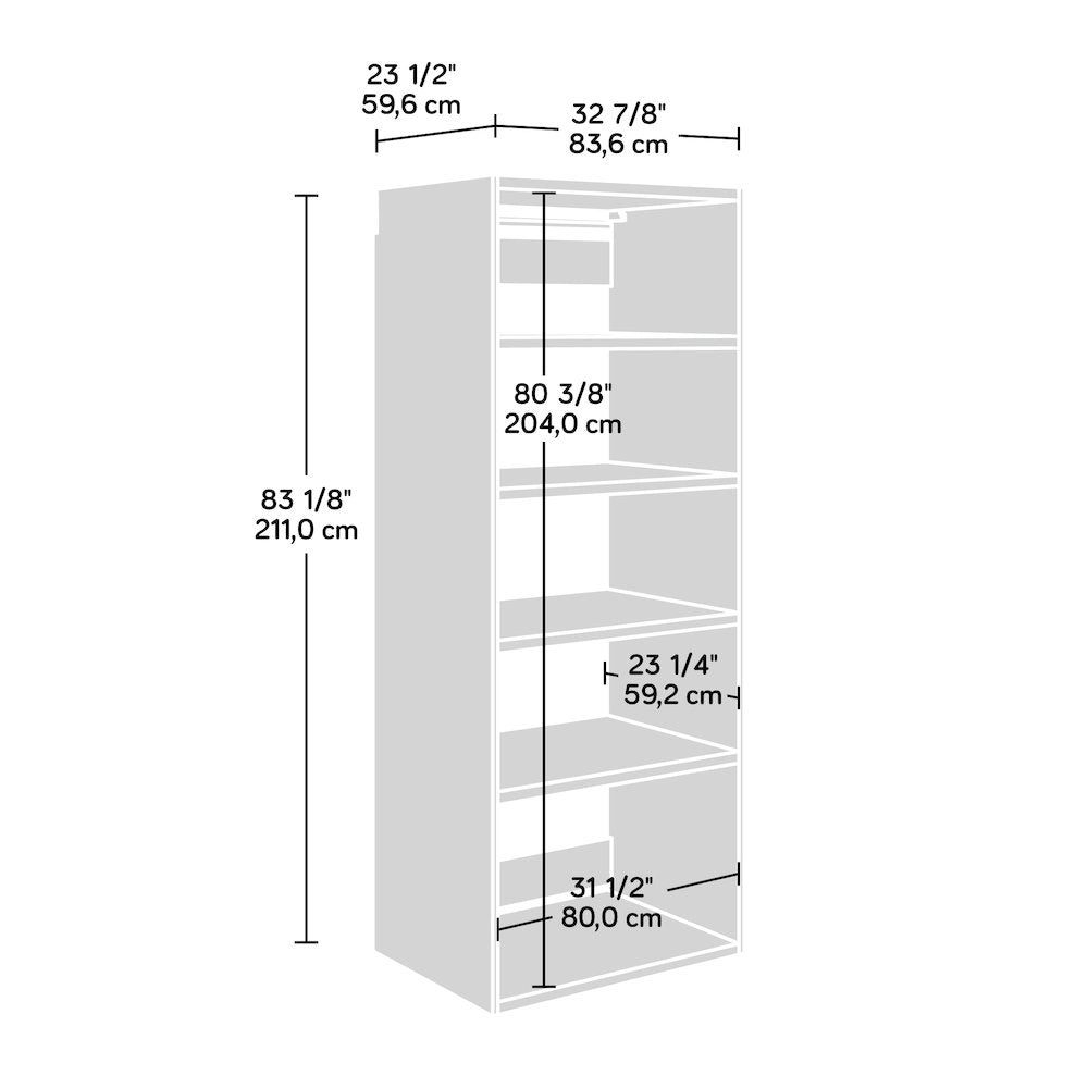 GarageCore 83" hx23 d Shelves, White Finish