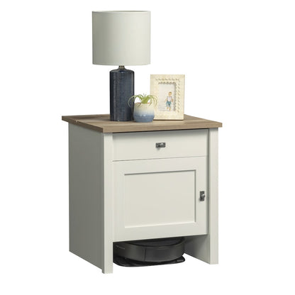 Side Table Cabinet for Living Room, Bedroom, in Soft White