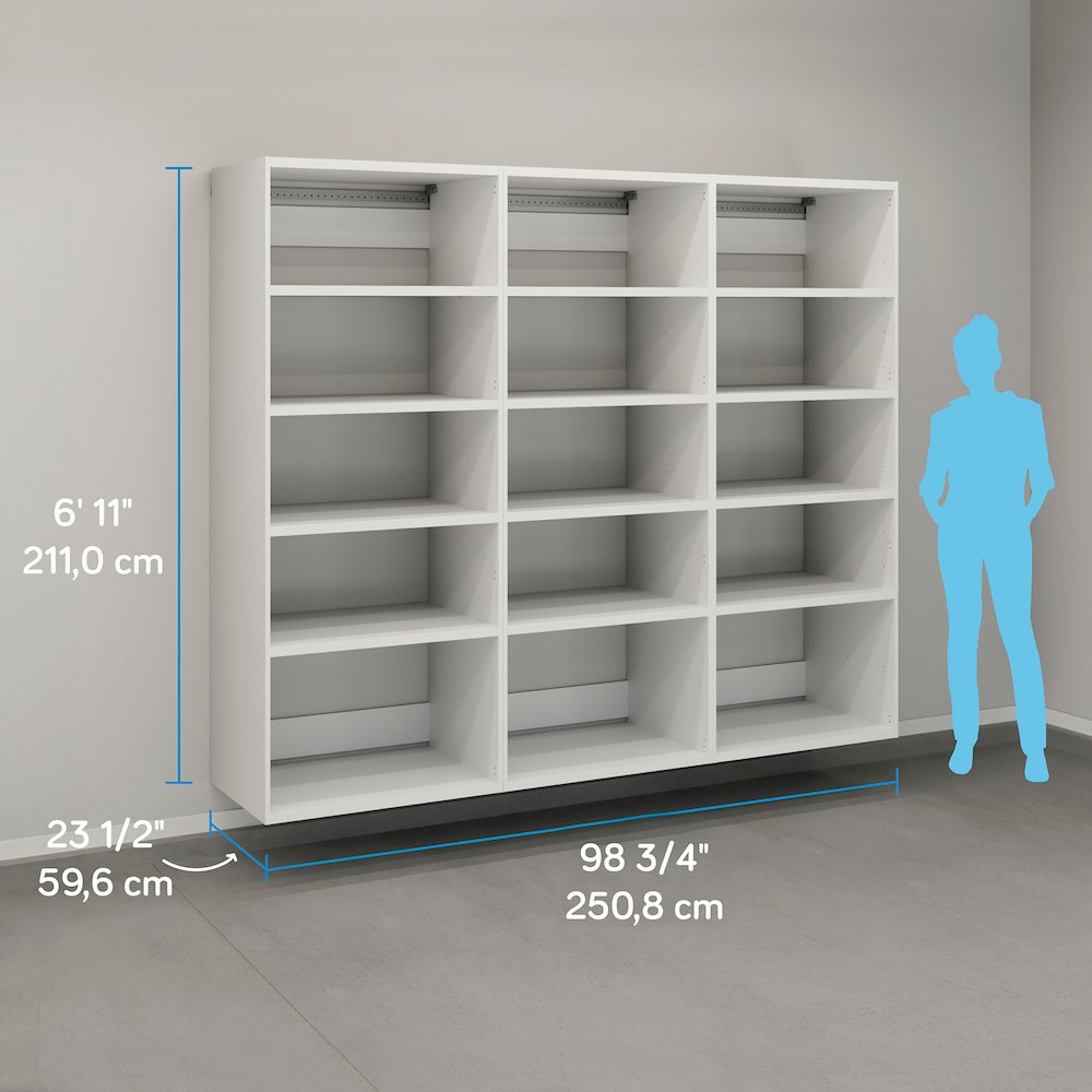 GarageCore 3 Deep Cabinets, White Finish