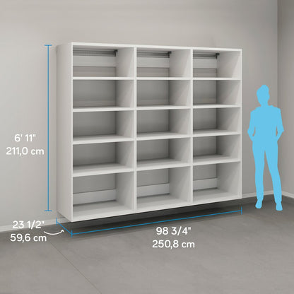GarageCore 3 Deep Cabinets, White Finish