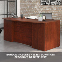 Affirm 72" x 83" Bowfront Executive L-Desk Combo, Classic Cherry Finish
