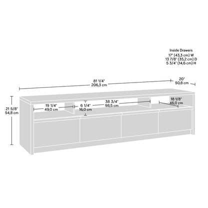 Harvey Park Large TV Credenza, for TV's up to 86", Alabaster Oak Finish