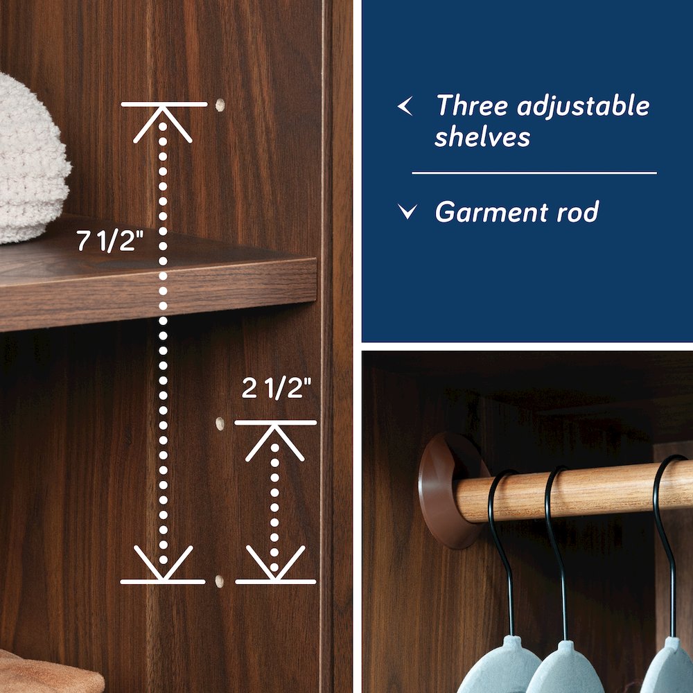 River Ranch Wardrobe Cabinet in Grand Walnut Finish