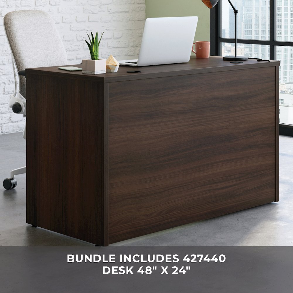 Affirm 72x24 Desk 48 Return, Noble Elm Finish