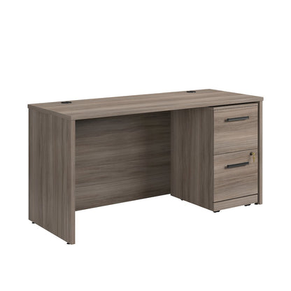 Affirm 60" x 24" 2-File Single Ped Desk, Hudson Elm Finish