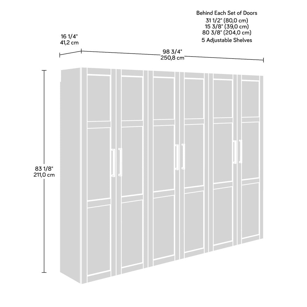 GarageCore 3 Shallow Cabinets & Doors, White Finish