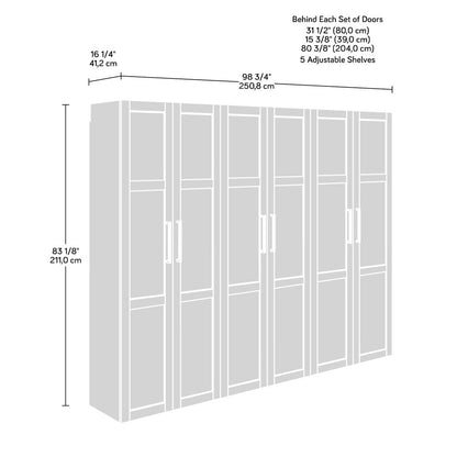 GarageCore 3 Shallow Cabinets & Doors, White Finish
