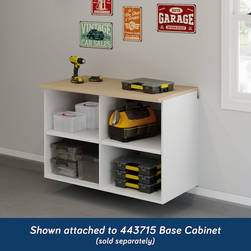 GarageCore Base Cabinet MDF Top, Brown Finish