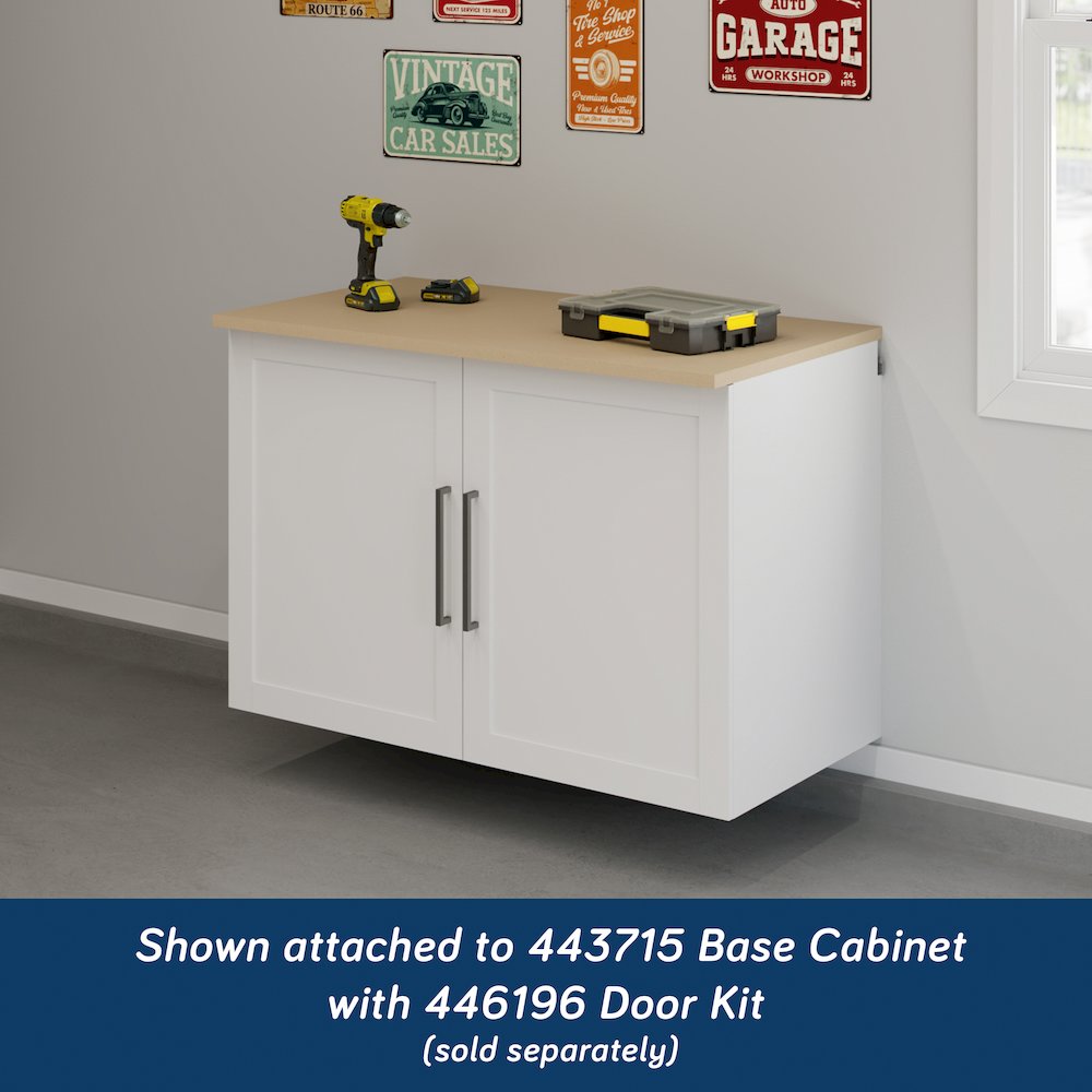 GarageCore Base Cabinet MDF Top, Brown Finish