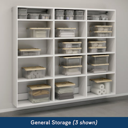 GarageCore 83" hx15 d Shelves, White Finish