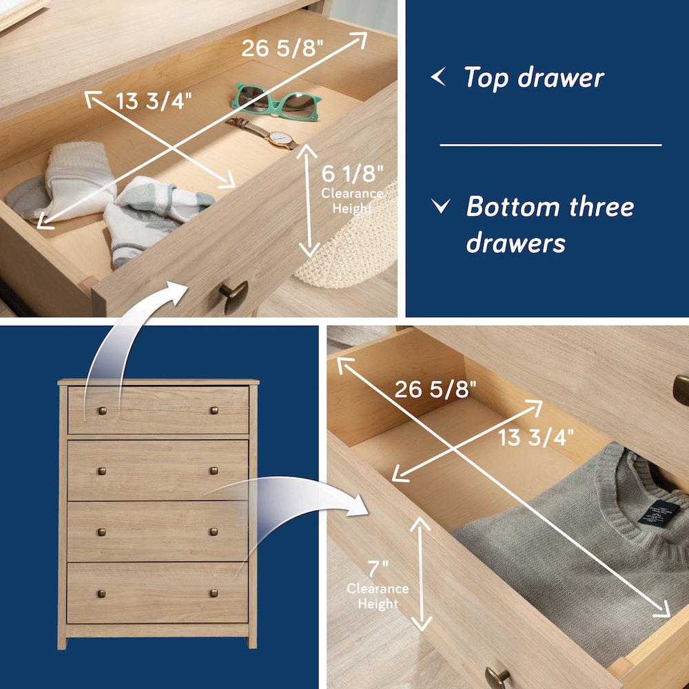River Ranch 4-Drawer Bedroom Chest, Harvest Walnut Finish