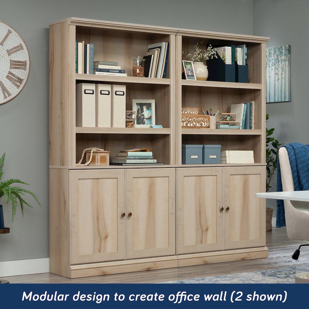 5-Shelf/Book Shelf 2-Door Bookcase, Pacific Maple Finish