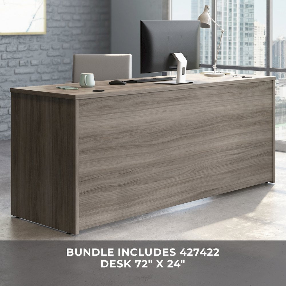 Affirm 72x24 Desk 48 Return, Hudson Elm Finish