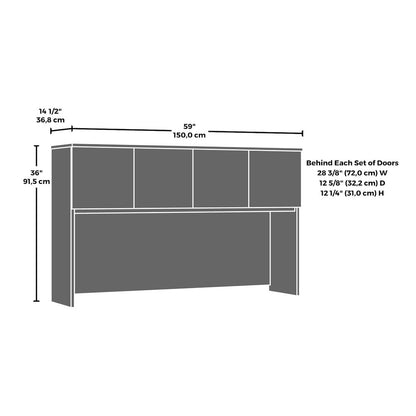 Affirm 60x30 Desk & 60" Hutch, Noble Elm Finish