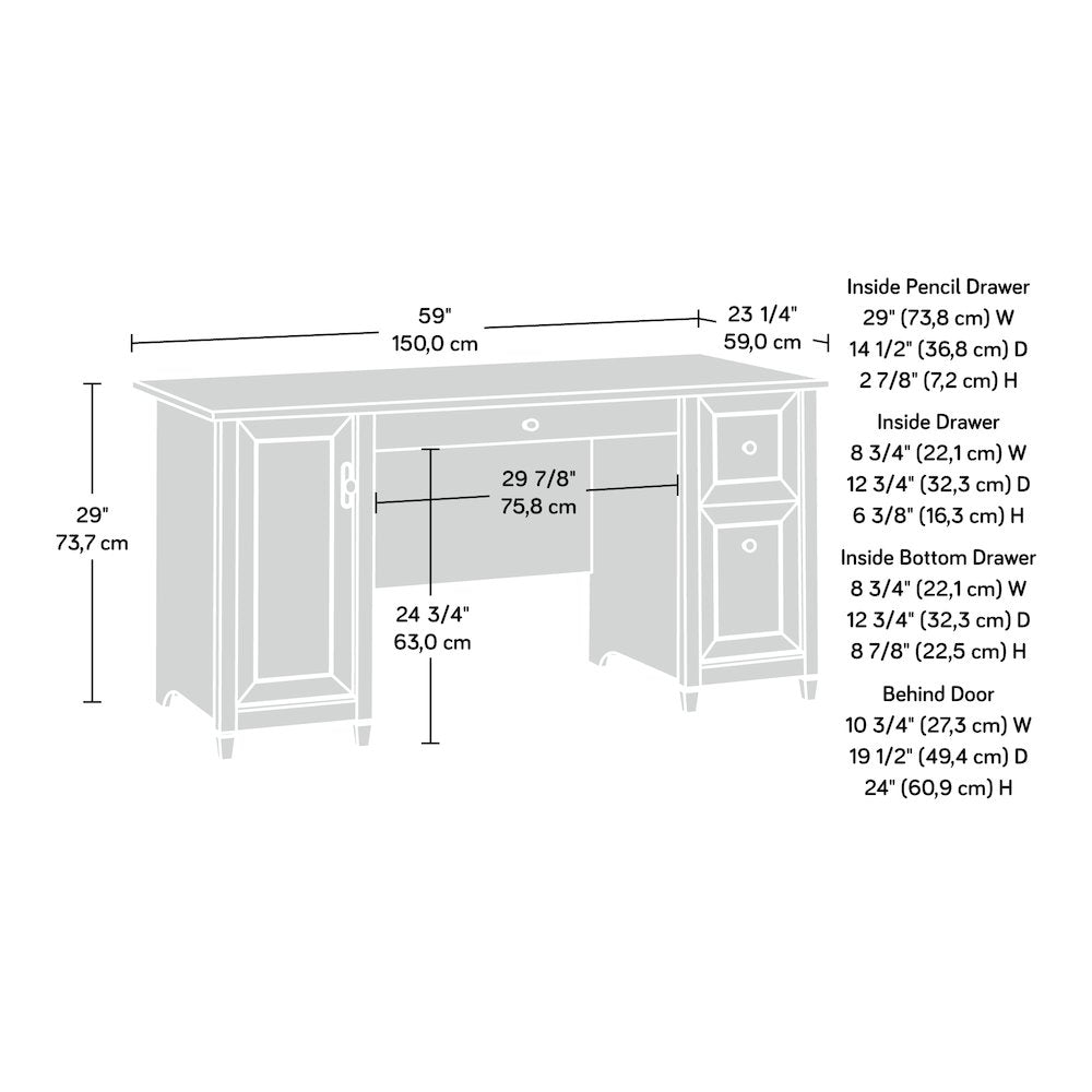 Edge Water Computer Desk, Estate Black finish