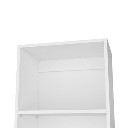 Sutton Slim Bookcase with Modern 5-Shelf Design, White