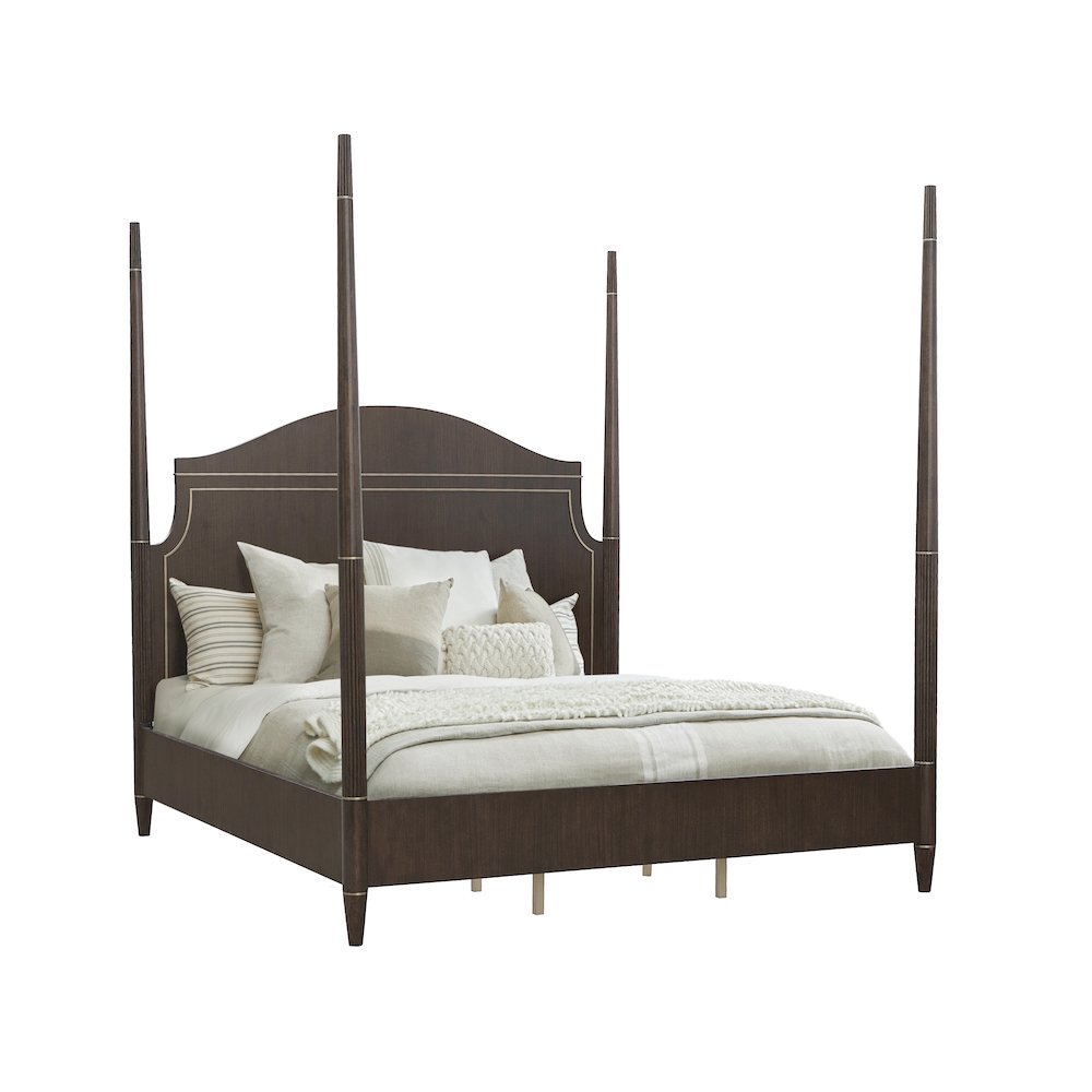 Asher Park King Poster Bed, Piano Brown Finish
