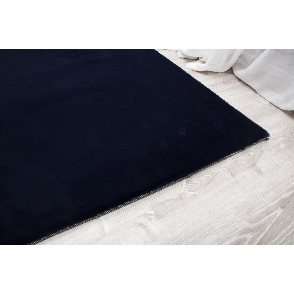 FAUX RABBIT FUR NAVY RB13  2'4" X 7'6"