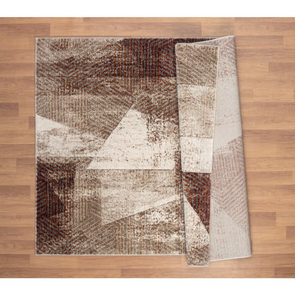 Alexia 05 Abstract Area Rug – Rust, Beige & Cream