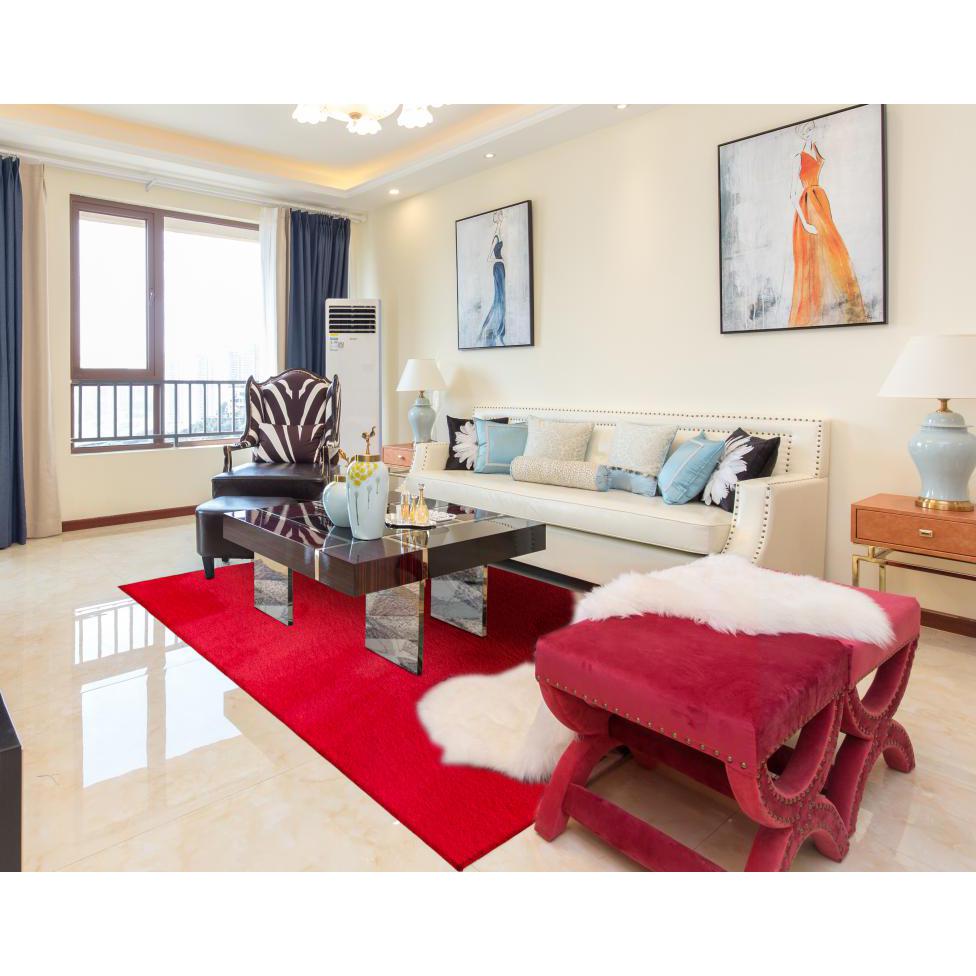 FAUX RABBIT FUR RED RB03  3'6" X 5'6"