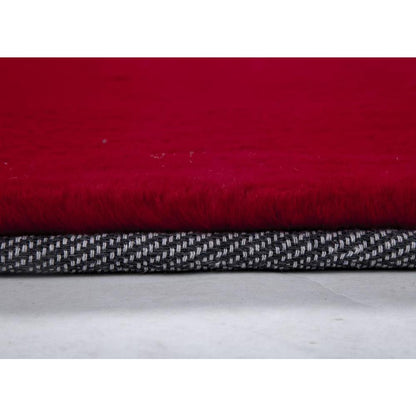 FAUX RABBIT FUR RED RB03  3'6" X 5'6"