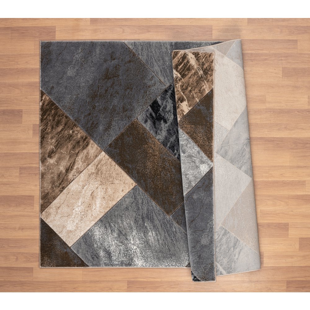 Alexia Geometric Area Rug – Brown, Gray & Charcoal