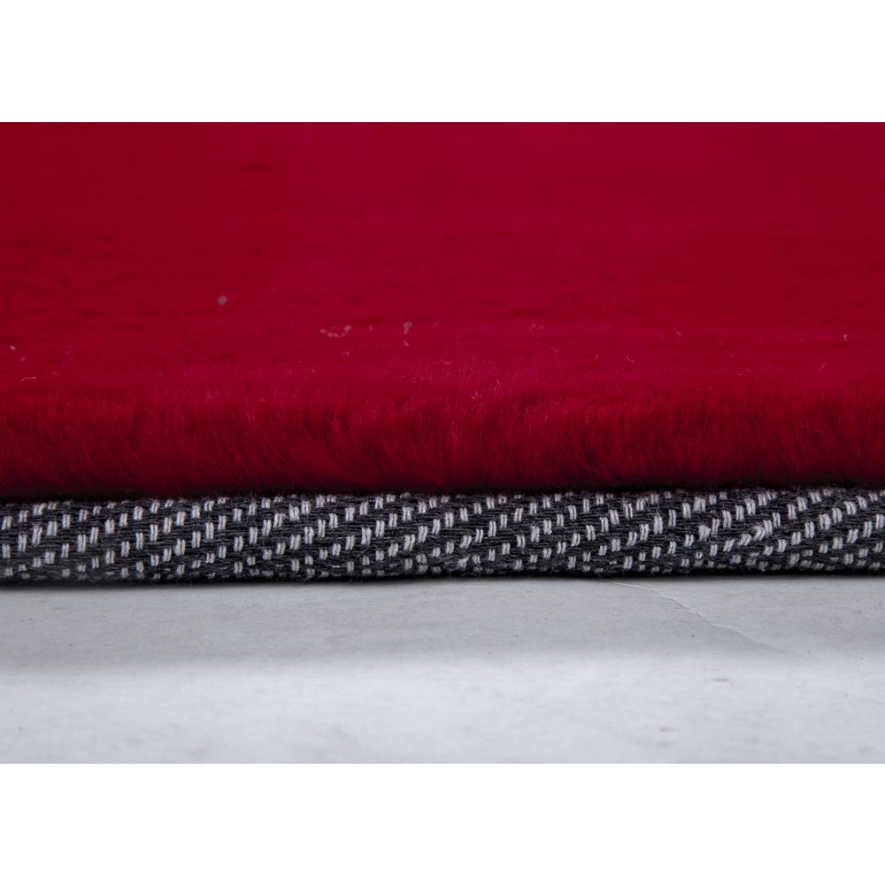 FAUX RABBIT FUR RED RB03  3'6" X 5'6"