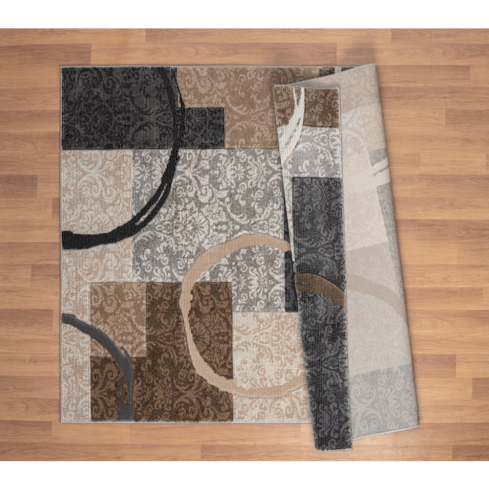 Alexia 06 Modern Abstract Area Rug – Beige, Brown & Gray