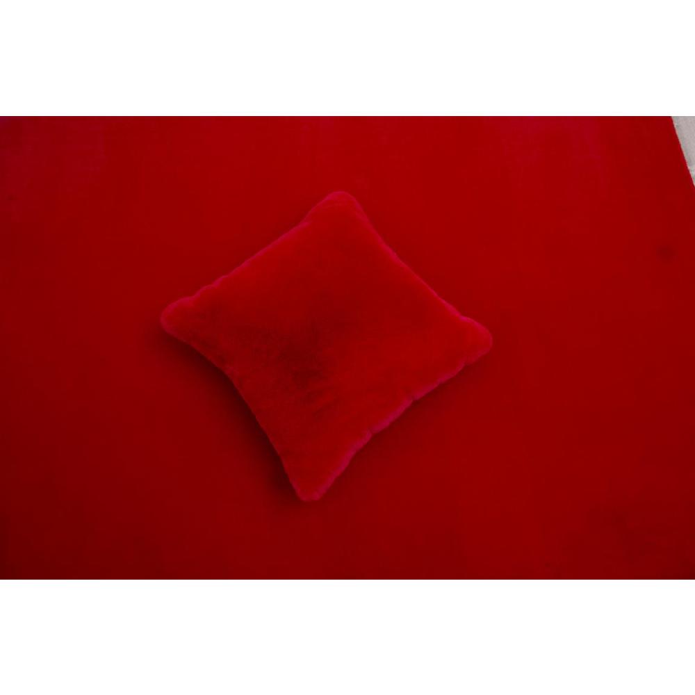 FAUX RABBIT FUR RED RB03  3'6" X 5'6"