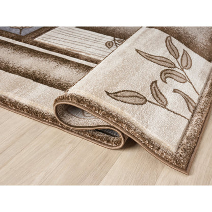 Alexia 11 Traditional Patchwork Area Rug – Blue, Brown & Beige