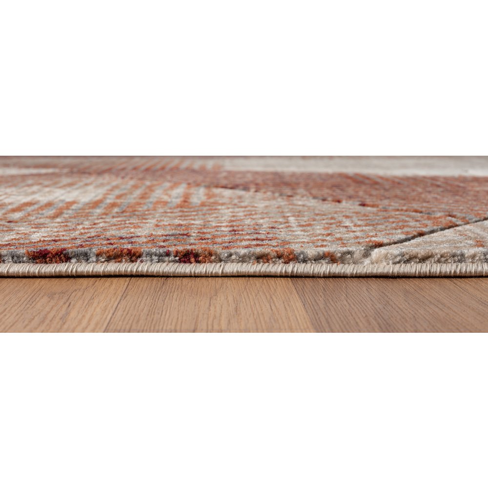 Alexia 05 Abstract Area Rug – Rust, Beige & Cream