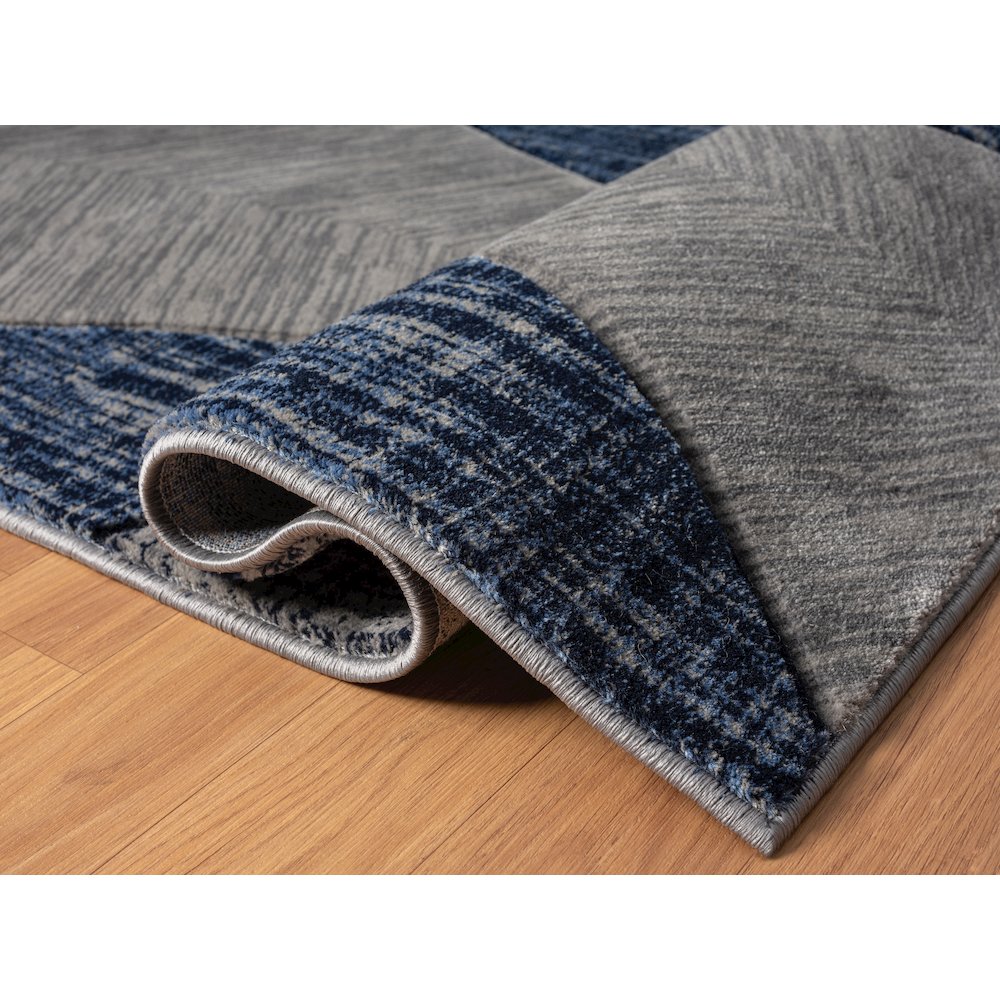 Alexia 08 Modern Geometric Area Rug – Blue & Gray