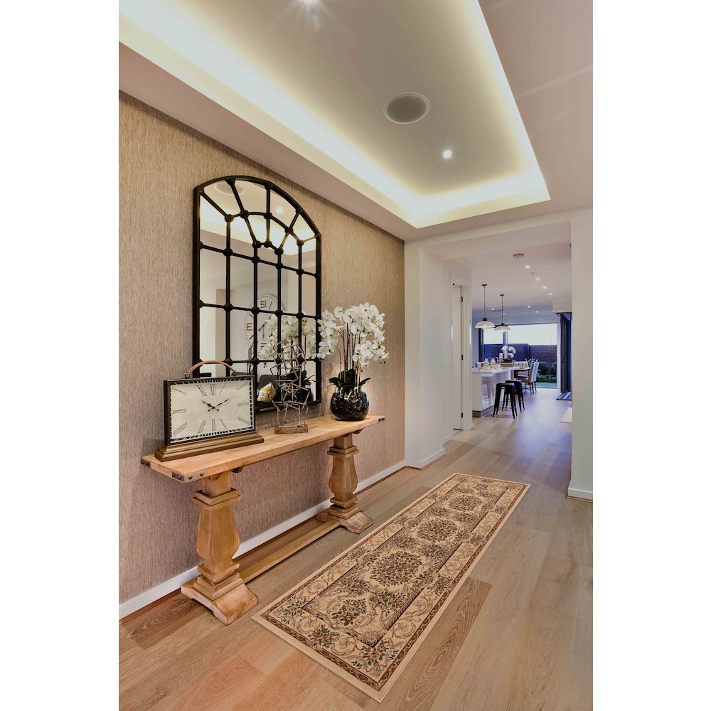 Aubusson 01 Traditional Medallion Runner Rug – Beige