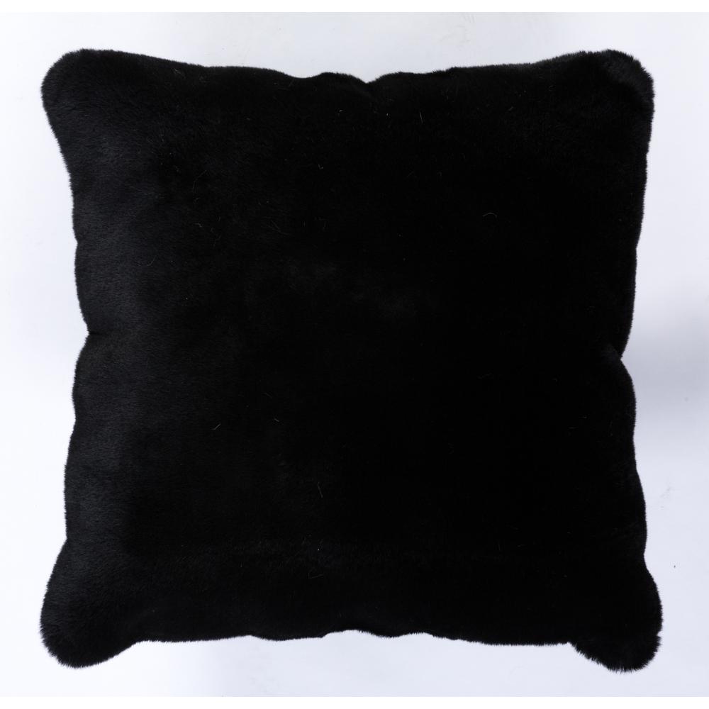 FAUX RABBIT FUR BLACK  RB02 5' X 7'