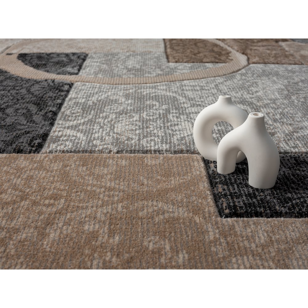 Alexia 06 Modern Abstract Area Rug – Beige, Brown & Gray