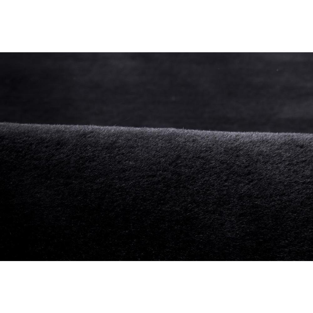 FAUX RABBIT FUR BLACK  RB02 5' X 7'