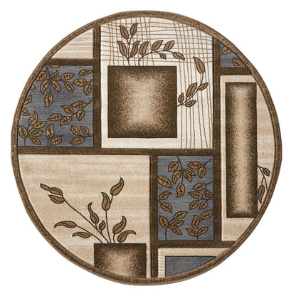 Alexia 11 Traditional Patchwork Area Rug – Blue, Brown & Beige